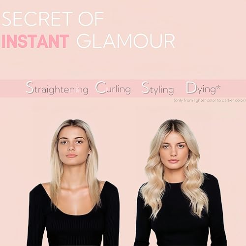 Miniatura 4 de FUOTONBUTY Extensiones de cabello humano con cinta adhesiva, color rubio platino, 14 pulgadas, 20 unidades, 1.41 oz, extensiones de cabello humano