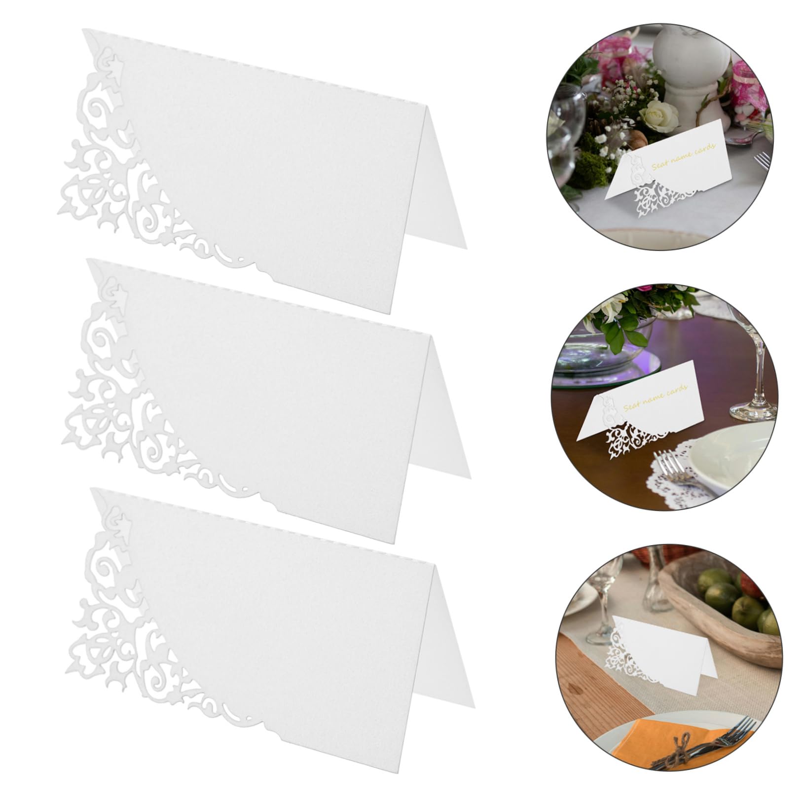 Tofficu 3 Sets Modische Tischkarten Für Hochzeiten Modernes Ausgehöhltes Partygeschirr Tischkarten Für Hochzeitsbankette 100 Stück * 3