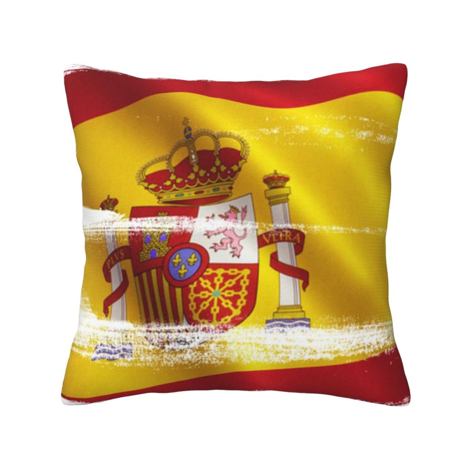 FFSHKOWE Spain Flag Decorative Throw Pillow Cover Double-Sided Printed Cushion Cover for Sofa Couch Bed Chair 30 x 30cm