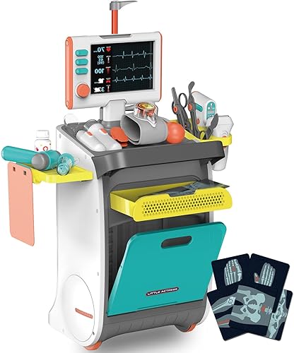 Kit médico para niños  Juego de doctor para niños  Juego de juguetes de simulación médico estación médica, 20 accesorios de herramientas médicas,