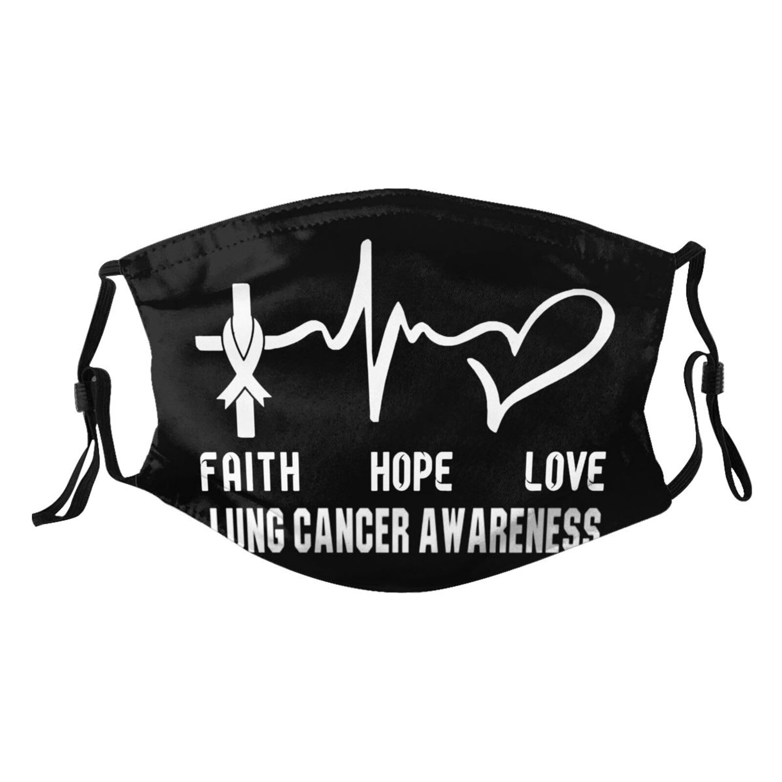 Lung Cancer Awareness Adult Dust Mask Adjustable Dust Face with 2 Filter8486