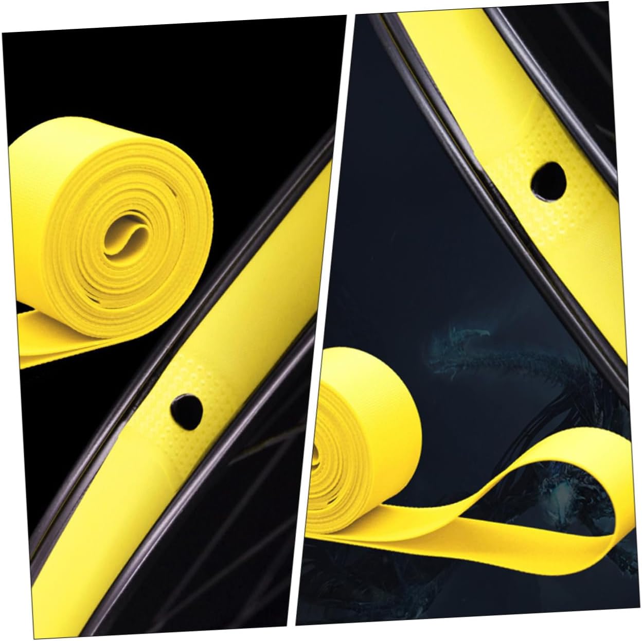 WOONEKY 10Pcs Bike Rim Protector Strips Durable PVC Rim Tapes for Road Mountain Bicycles Flexible Non Slip Cushions High Elasticity Protection