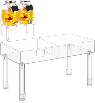 Acrylic Drink Dispenser Stand for Two 6.69 Diameter of 1 Gallon Water Jar Beverage Dispenser Stand for Parties and Events, Plant, Cake Pedestal, Bottle Not Included