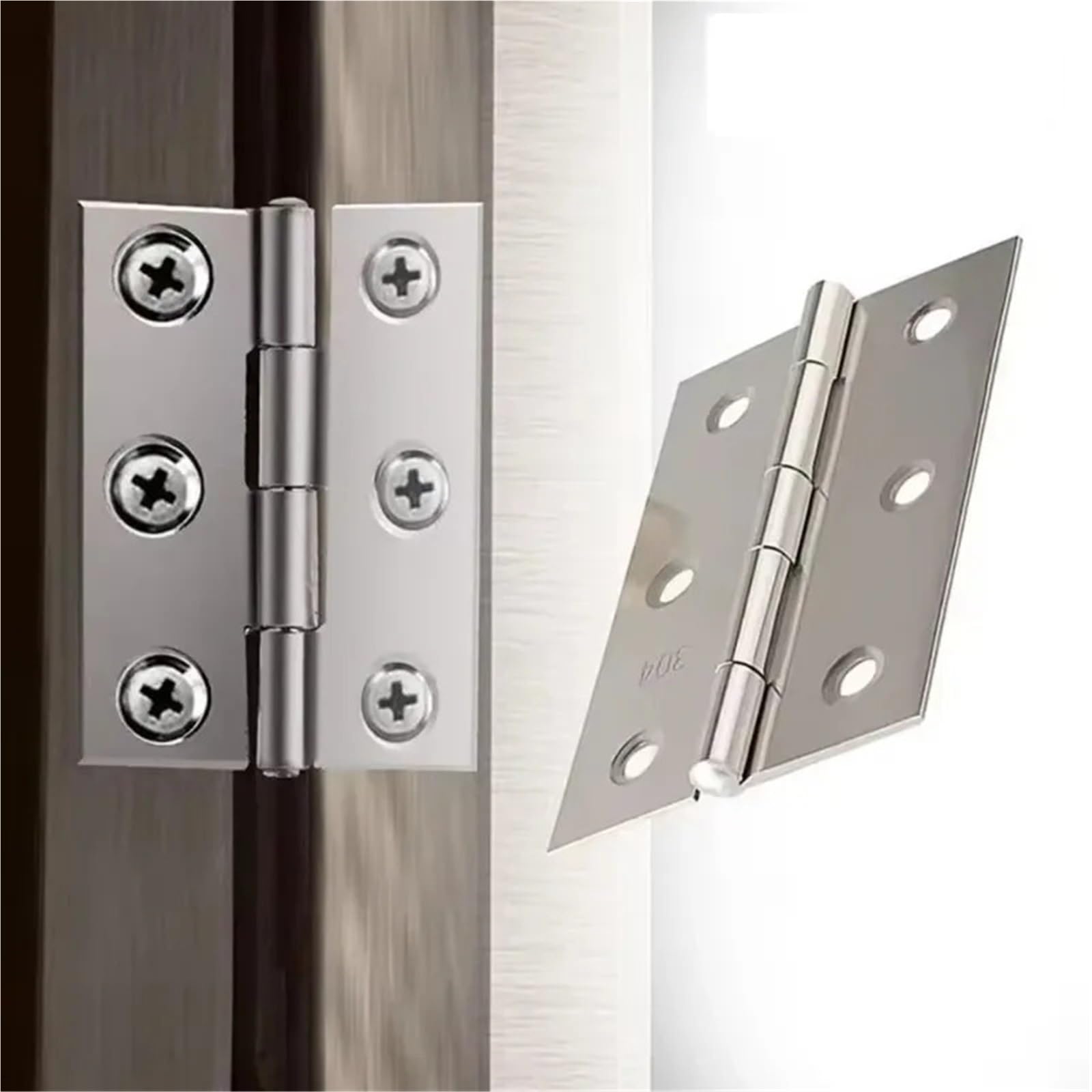 180 Grad Klappscharnier 6 Stück Edelstahl Türscharniere Schranktüren Fenster Holzkiste Flachscharnier Wohnmöbel Hardware Zubehör Escritorio für Klapptische, Schränke, Kleiderschränke