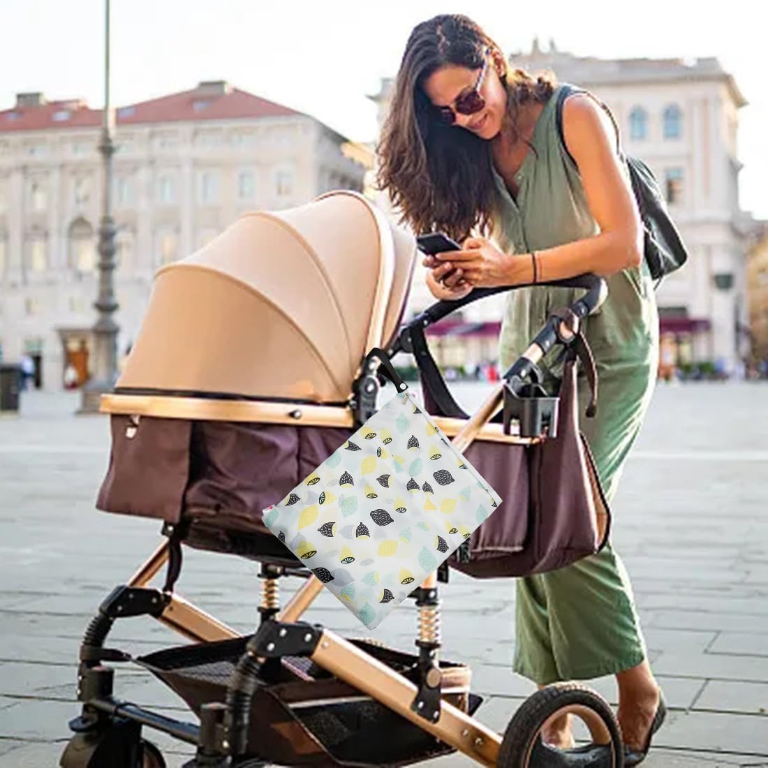 Wet Bag Pannolini Lavabili, 2 Pezzi Sacchetti Riutilizzabili Impermeabile Borsa Per Cambio