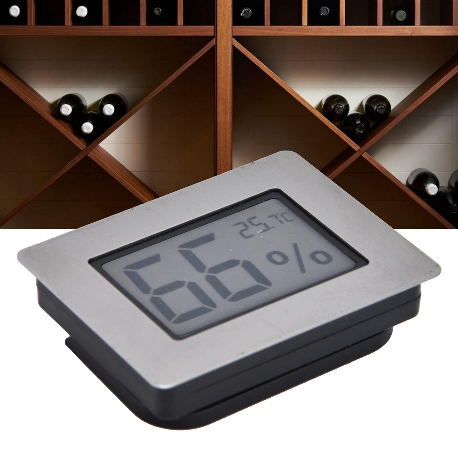 Termometr Higrometr Humidor Elektroniczny futerał na gitarę Miernik Szafki na Wino Wbudowany z Termohigrometrem do Przechowywania Wina Higrometry Lcd