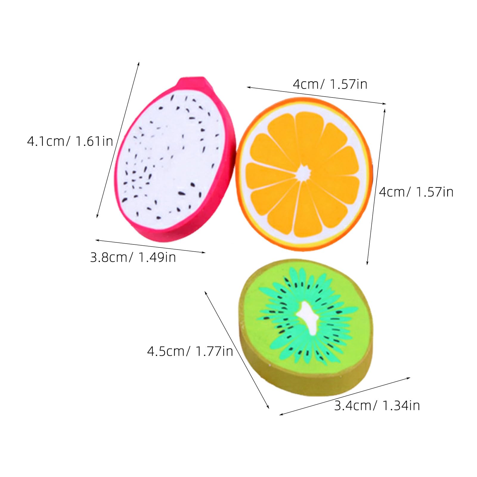 Kisangel 72 gommes fantaisie en forme de fruits : Gommes colorées pour la r