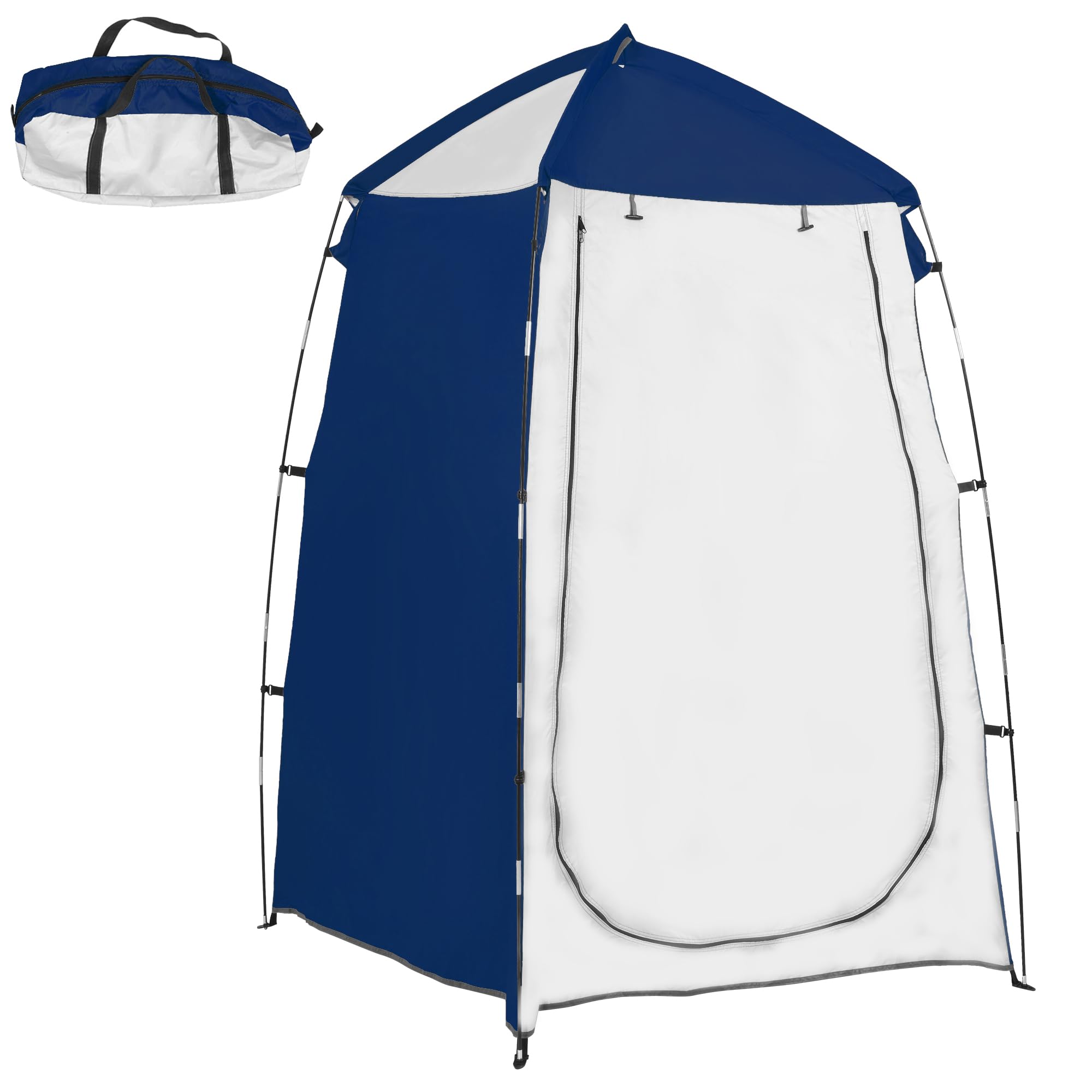 Tenda Wc Campeggio Outsunny Tenda Doccia Campeggio Portatile - 123x121x198 Cm, Privacy, UV25+, Finestra E Borsa Trasporto Box Doccia Da Esterno