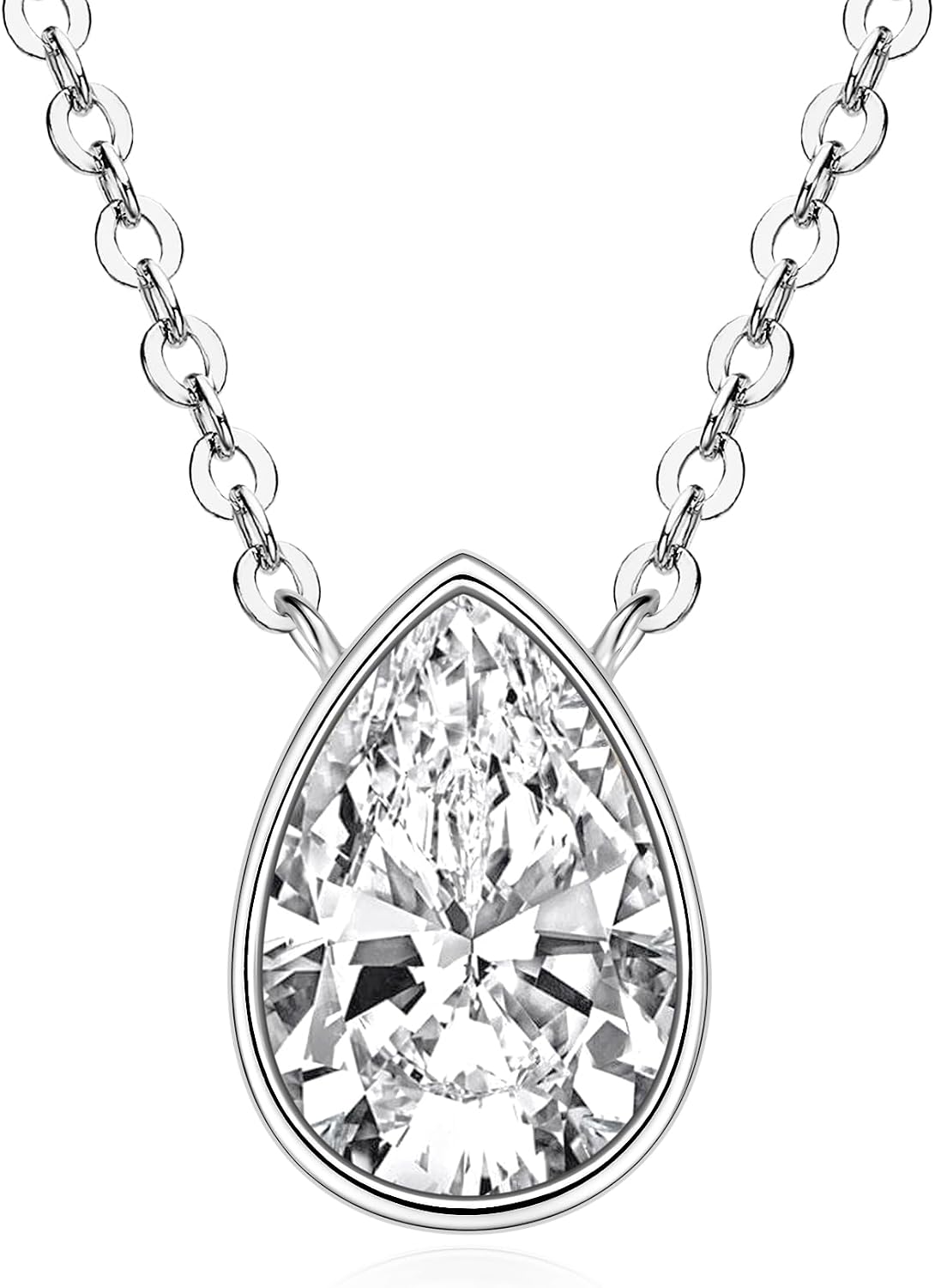 2.5CT Pear Moissanite Pendant Necklace for Women | 7x10.5mm D Color Pear Cut Moissanite 14K Gold Plated Dainty Pendant Luxury for Wife Mom Birthday Gifts