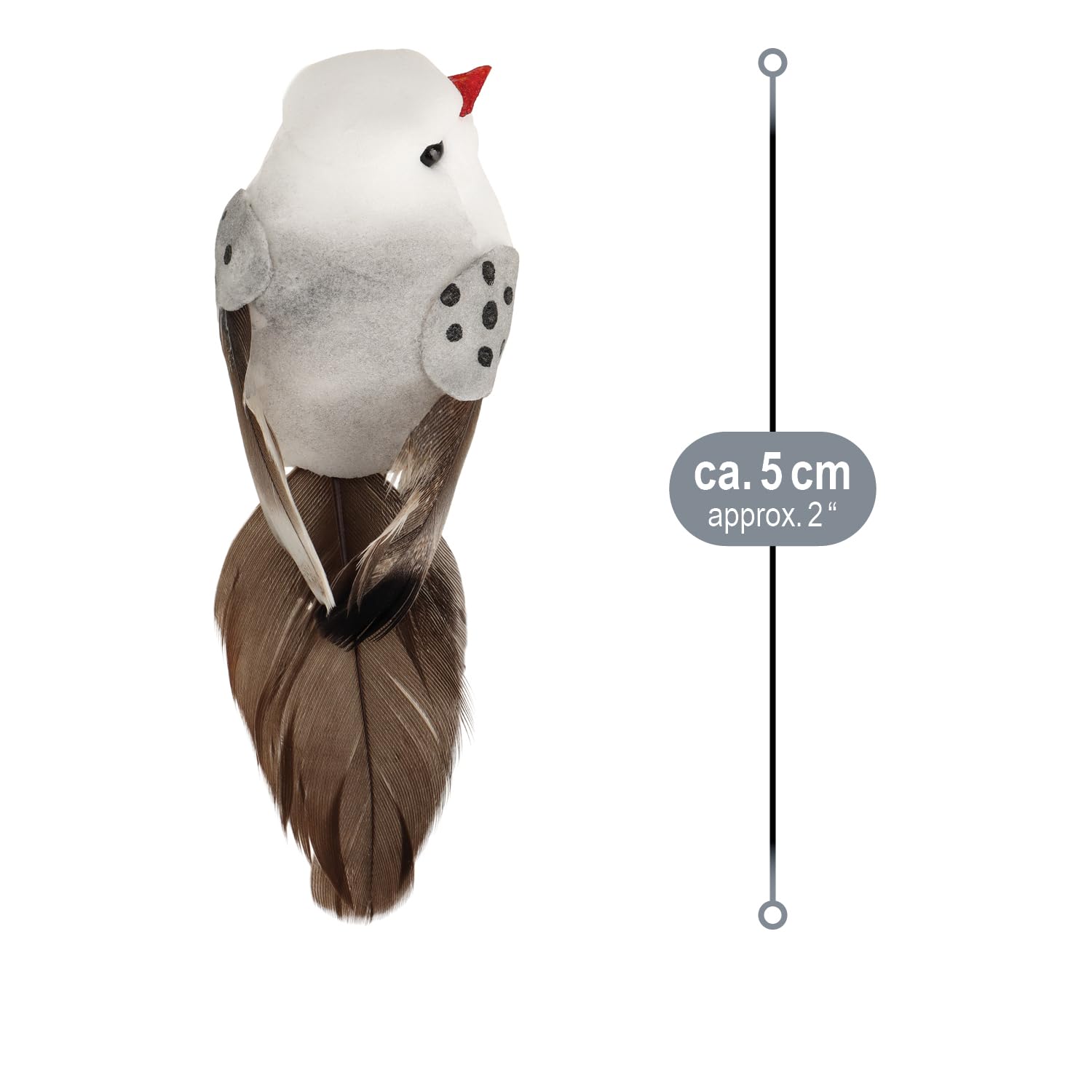 com-four® 48x Dekovogel, künstliche Vögel in 4 bunten Farben