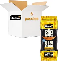 Pão de Forma BELIVE Tradicional Sem Glúten 400g (6 pacotes)