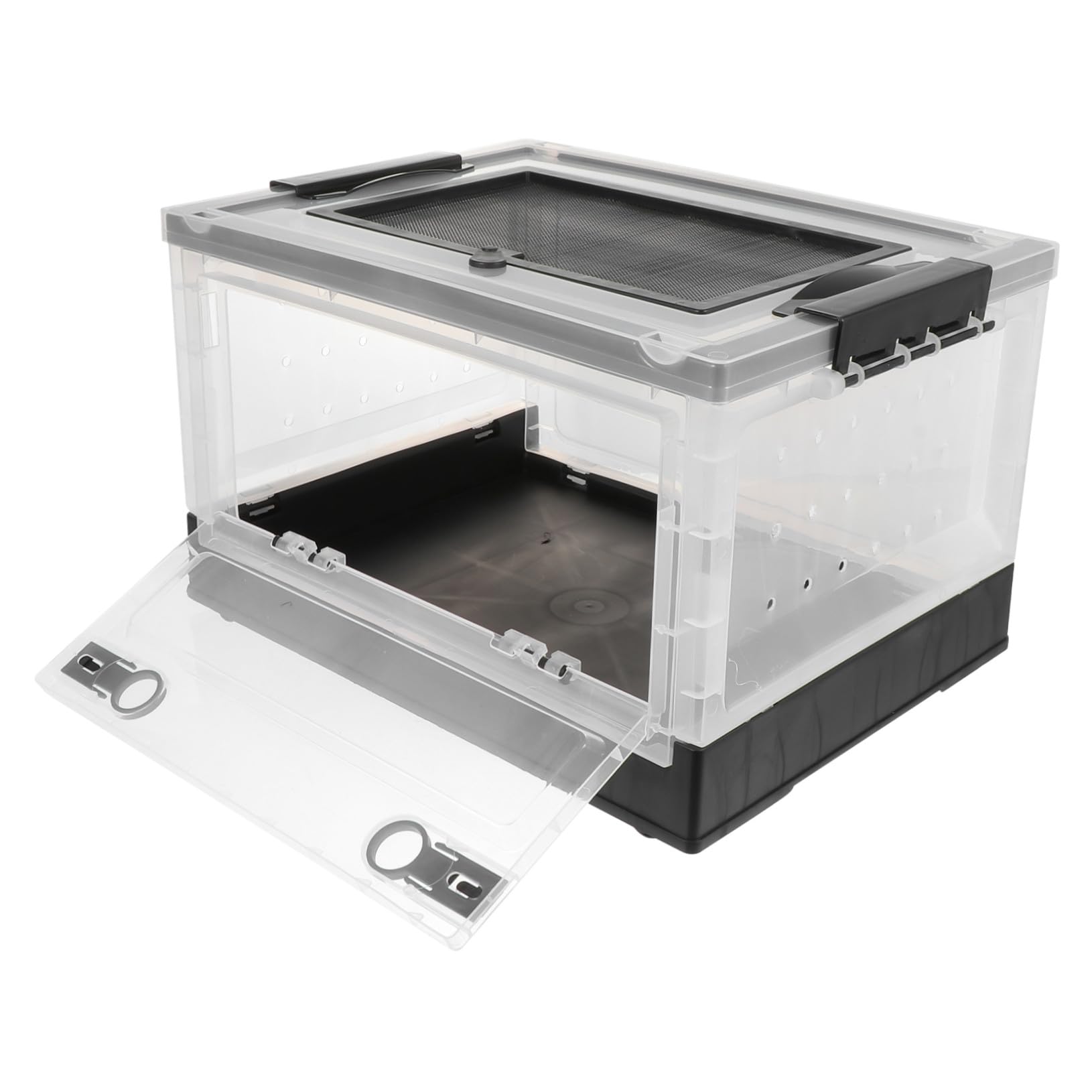 Jaula Ventilación Plegable para Hámster Negra de Plástico
