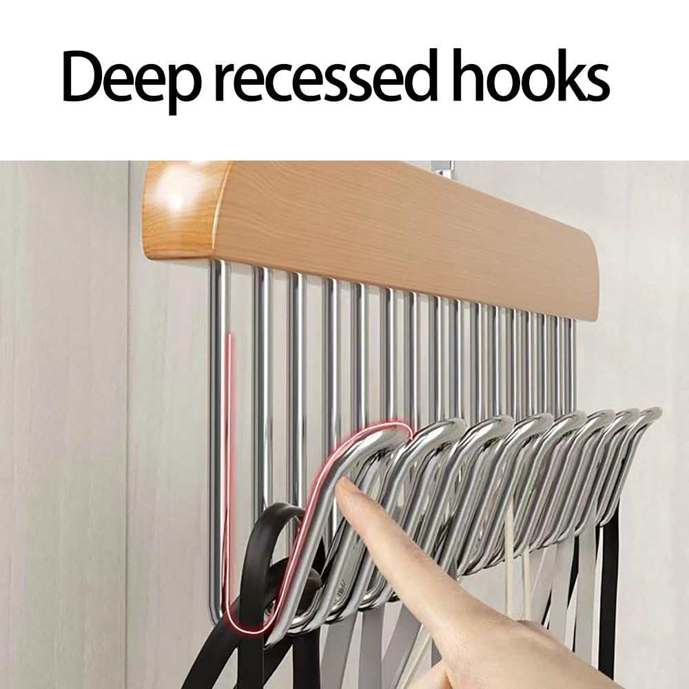 Porta Cravatte Per Armadio - Confezione Da 2, Organizzatore Per Cravatte, Cinture E Sciarpe, Naturale - Foto 8