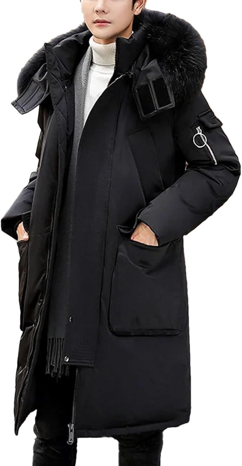 Winter And Autumn Men's White Duck Down Hoodie Jacket at