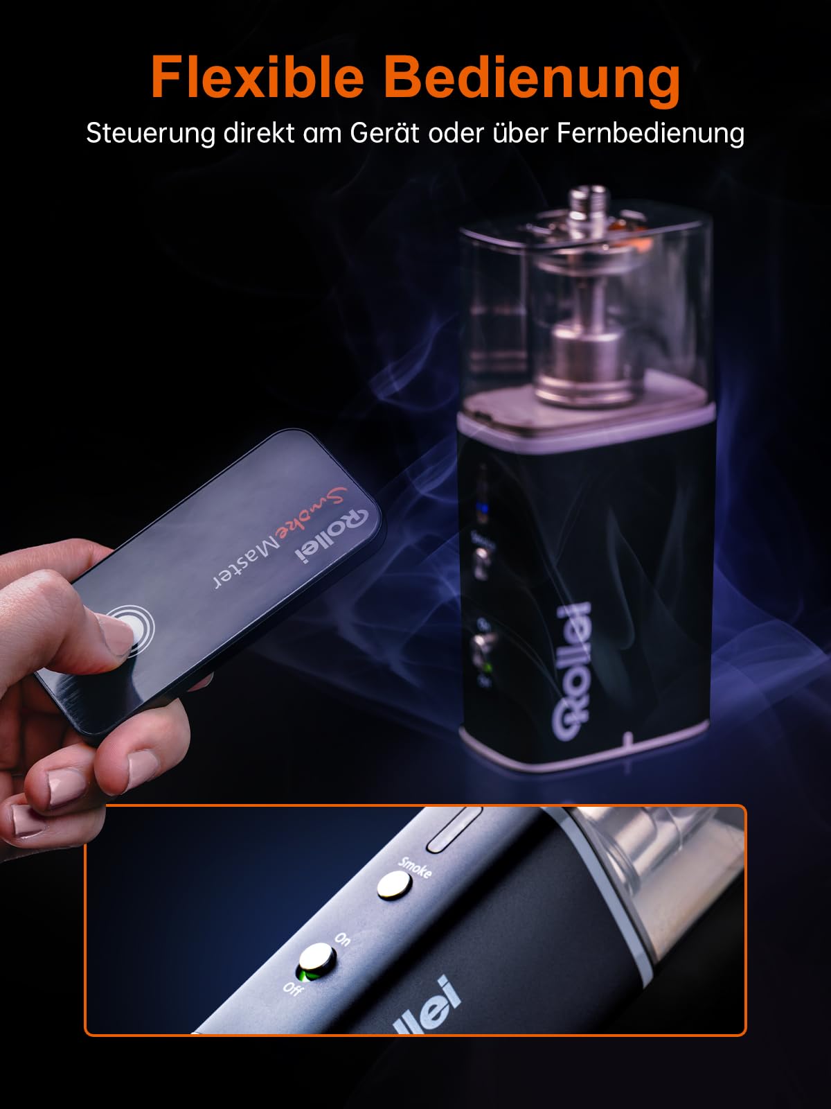 Rollei Smoke Master - Mobile akkubetriebene Nebelmaschine für vielseitige Atmosphäre und Coole Effekte in Foto- und Videografie