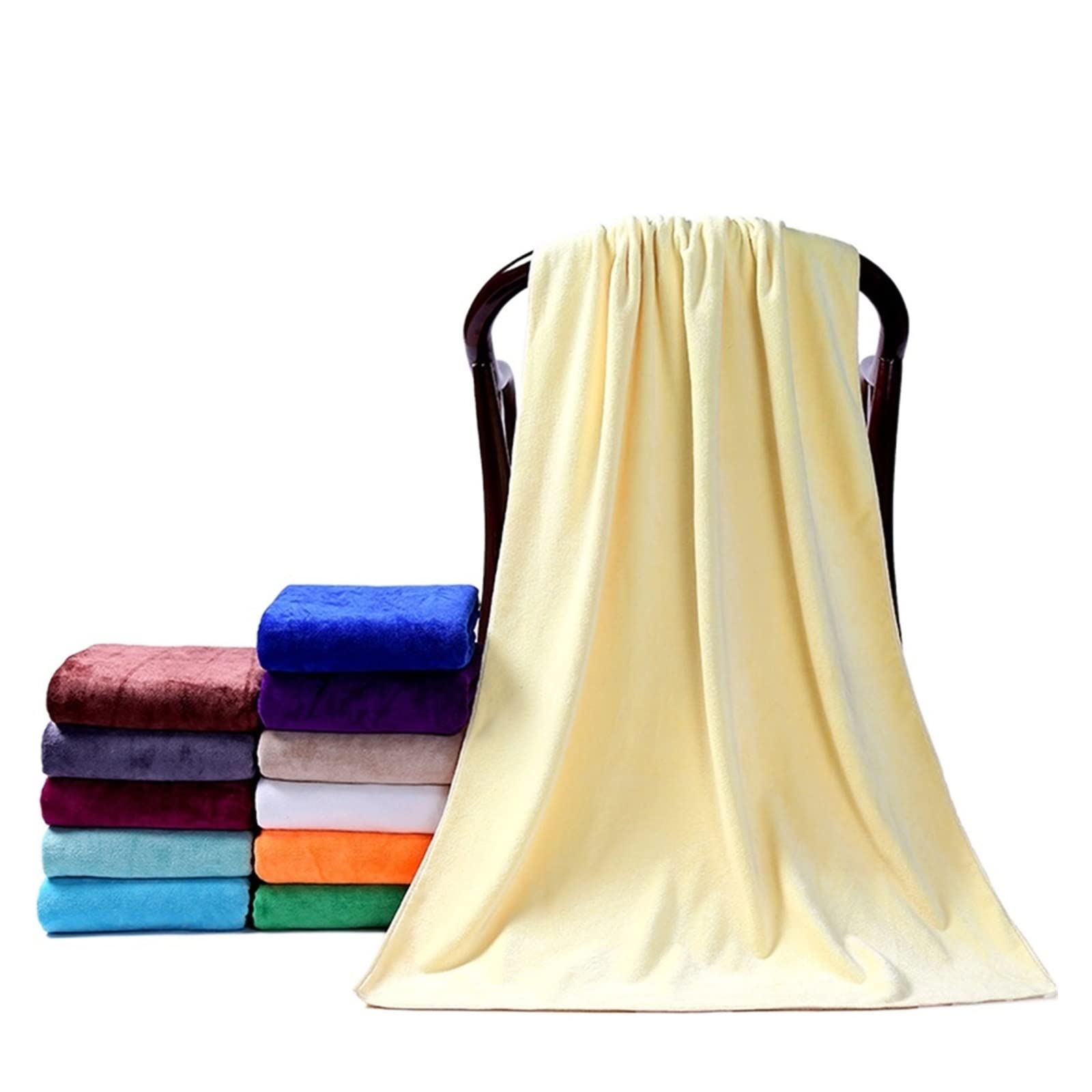 WILLWA Toallitas desmaquillantes Reutilizables, toallitas faciales de Microfibra, Almohadillas de Limpieza, toallitas limpiadoras, Herramienta (Color : Green, Size : 70x140cm)