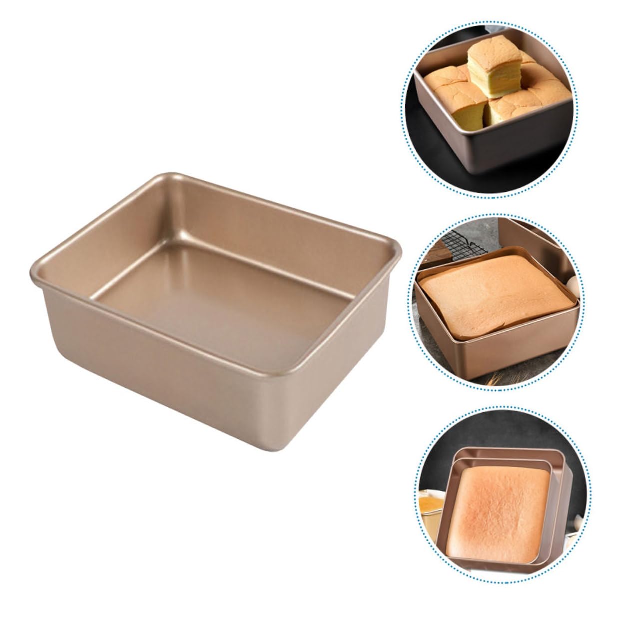 Edelstahl Backform Kuchenform Quadratisch 21X21X8cm Hitzebeständig Antihaft Mehrzweck Backform für Kuchen Käsekuchen Pizza und Snacks