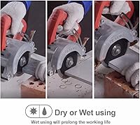 Vista 4 de SHDIATOOL Kit de discos de corte de hojas de sierra de diamante de 4 pulgadas para rueda de corte segmentada de azulejos de porcelana 7/8 "o 5/8