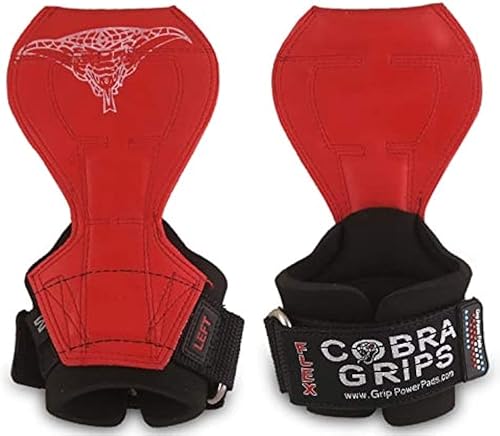 Miniatura 15 de Cobra Grips Flex Model Weight Lifting Gloves Heavy Duty Straps Alternative Power Lifting Hooks for Deadlifts with Padded Wrist Wrap Support Cuero