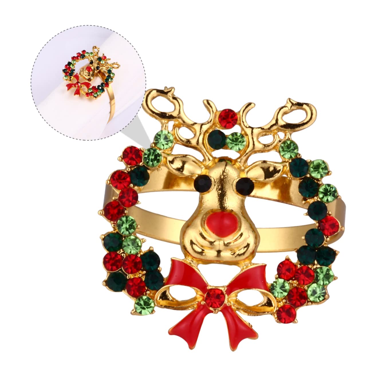 Alipis 12stücke Teiliges Weihnachtsset Legierung Dekorative Serviettenringe Für Festliche Tischgestaltung Rot Und Grün Für Hochzeiten Partys Und Festliche Anlässe
