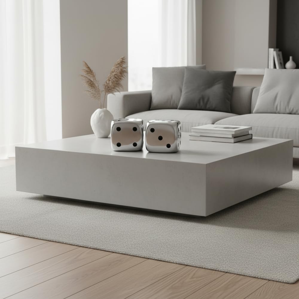 Modern Day Accents 4104 Dados Decorative Dice, Silver with Black Dots, Vegas Decor, Man Cave, Bar Decor Tabletop, Centerpiece, Sculpture, 6", Set of 2