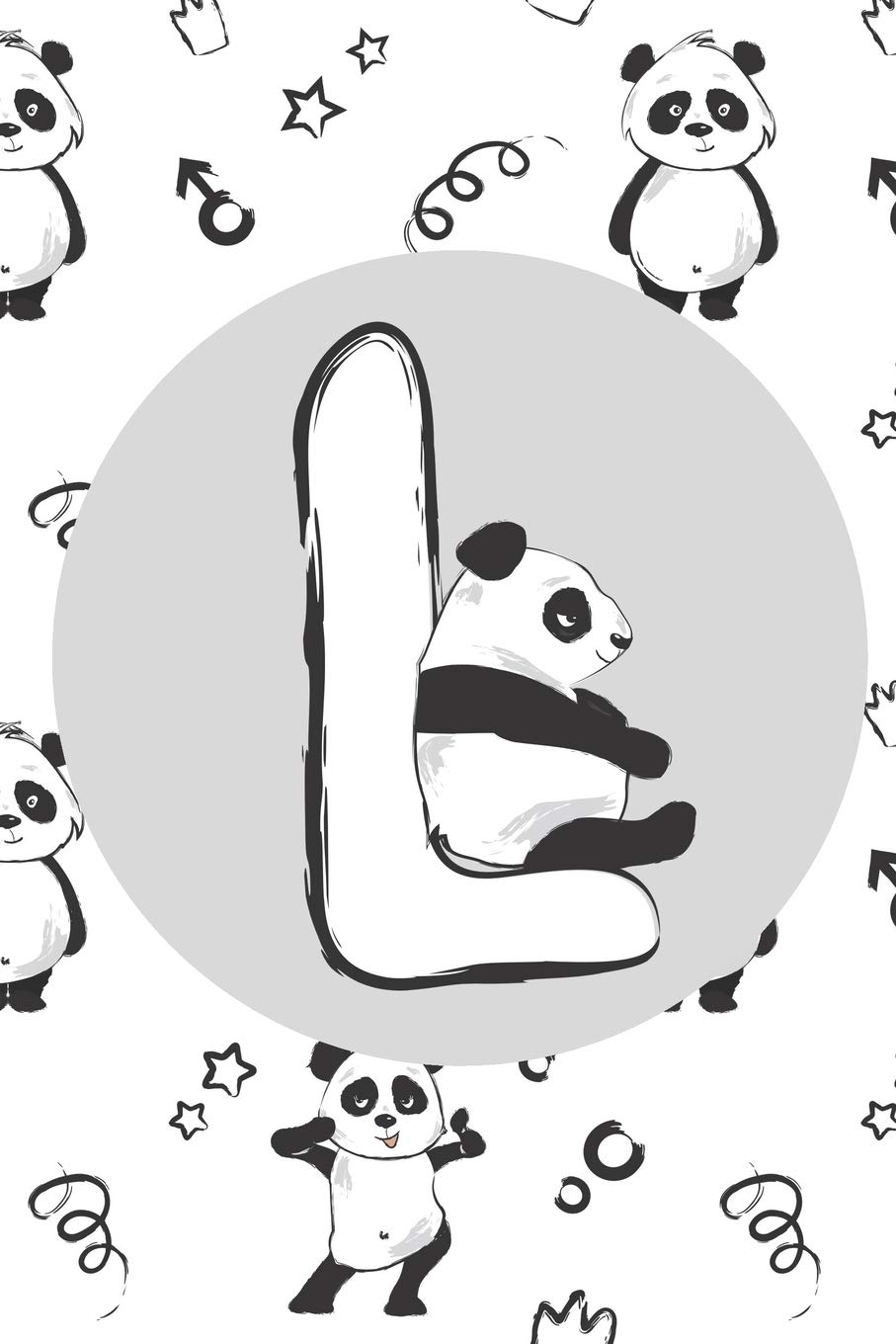 L: Initial L Monogram Notebook Journal Gift Cute Panda character design (Cute Panda Monogram Journals)
