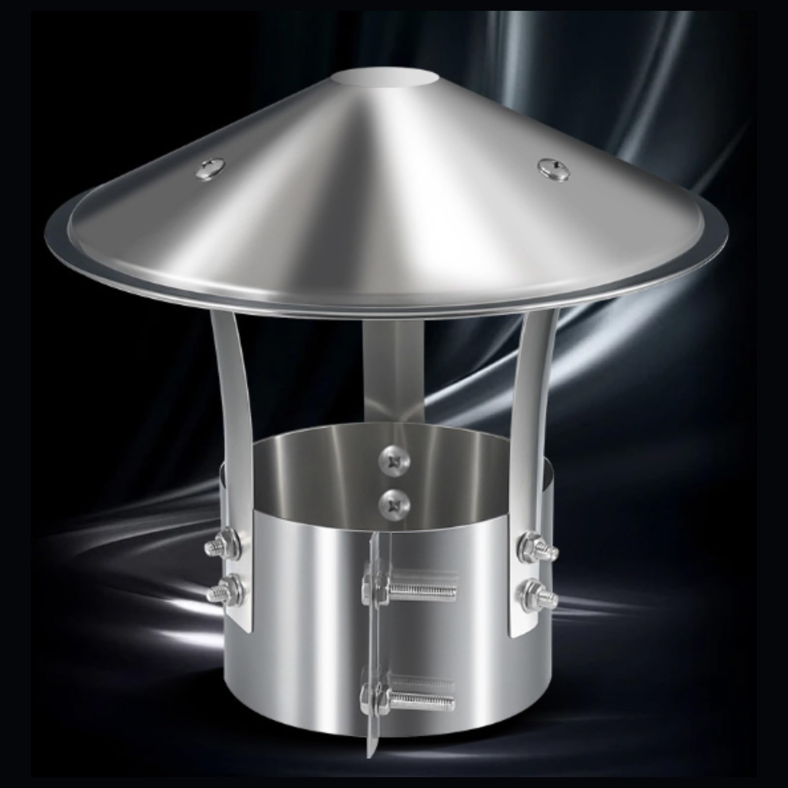 ComignolO Terminale Circolare, Comignolo Antivento Antipioggia, Fumaiolo | Copertura Camino Diametro, Cappello Antipioggia e Anti-neve, Stile Ombrello Cappa Per Tubi Del Tetto(160mm/6.3in)