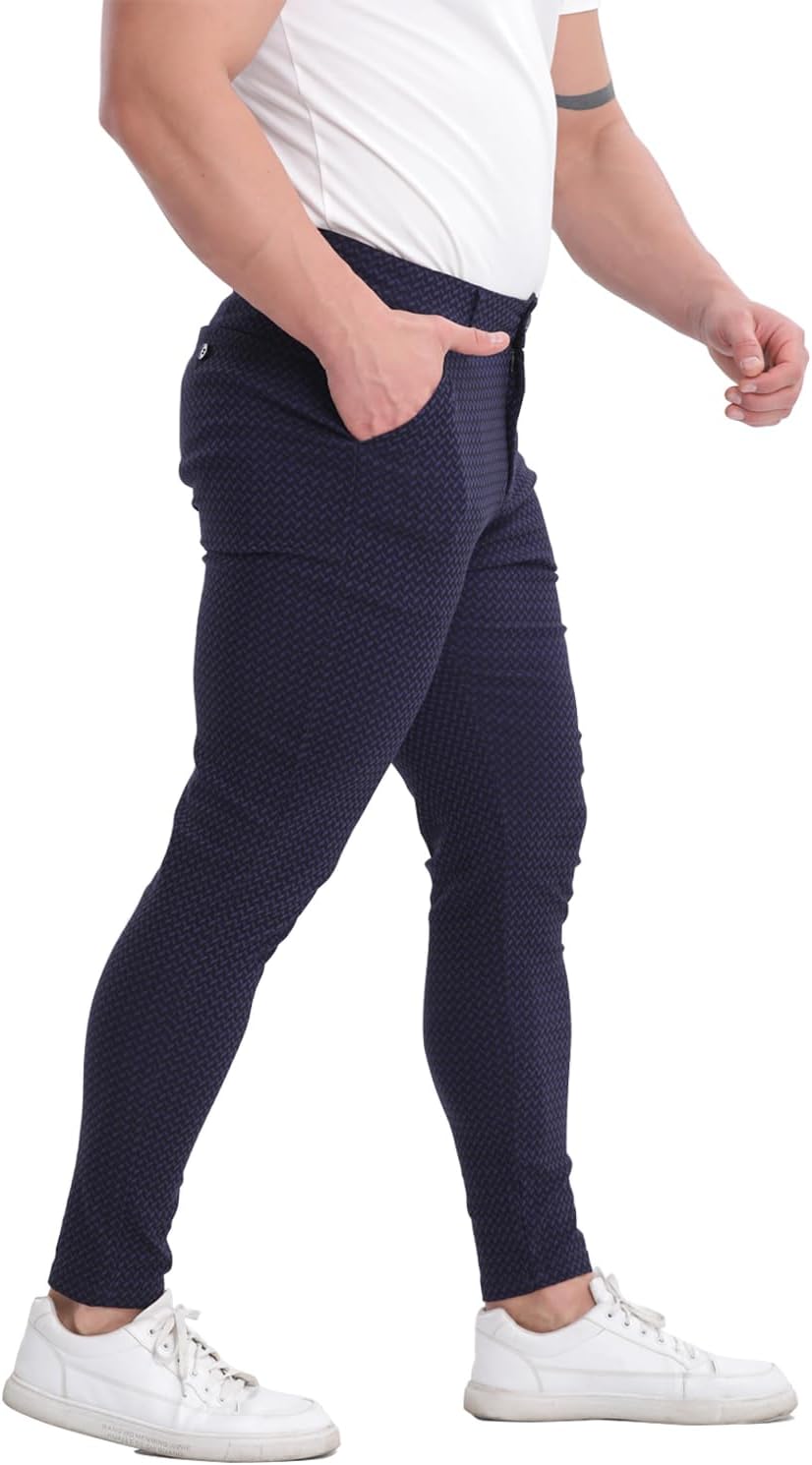 ALLELMS Mens Chinos Slim Fit Stretch Flat-Front Skinny Dress Pants - Image 9