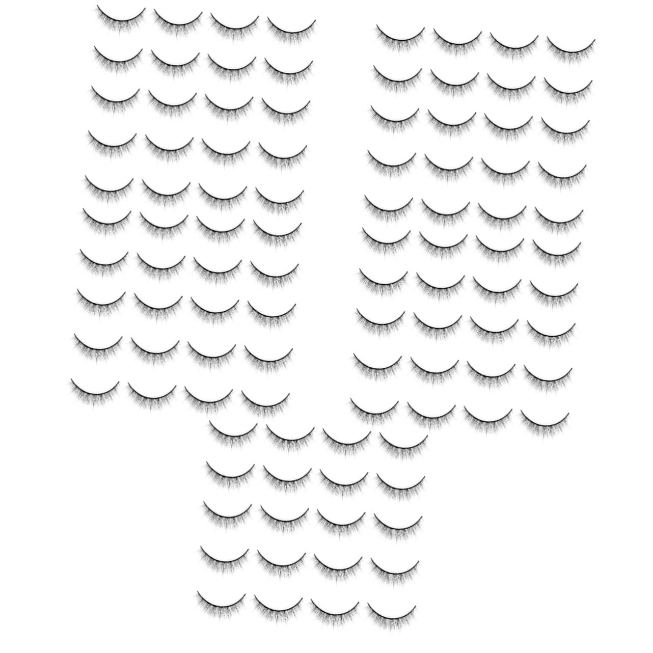 Healeved 50paires Faux Cils Duveteux Naturels Cils Courbés Pour Look Classique Et Élégant Pour Maquillage Parfait