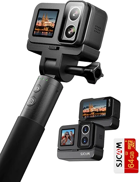 SJCAM SJ20 Ultra NIGHT VIsion,4K Handheld Action Cam,8H POWER use,Dual Lens 4K,Wide-angle FOV,Low Light motion,Super Stabilization,8X Zoom,30M Underwater Adventure Camera for Snorkling,surfing,fishing