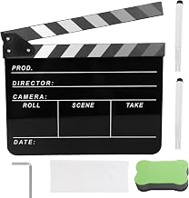 Tablero de plástico acrílico con borrador magnético y lápices, fácil de limpiar, para películas y series de televisión, 30 x 25 cm