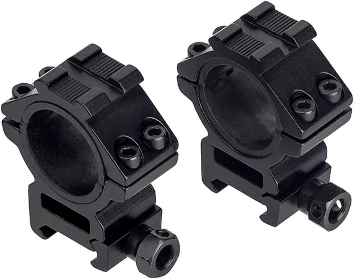 FOCUHUNTER Medium Profile 1" Scope Rings, 30mm/25.4mm Scope Mount Adapter 20mm Weaver/Picatinny Rail, Black - Image 4