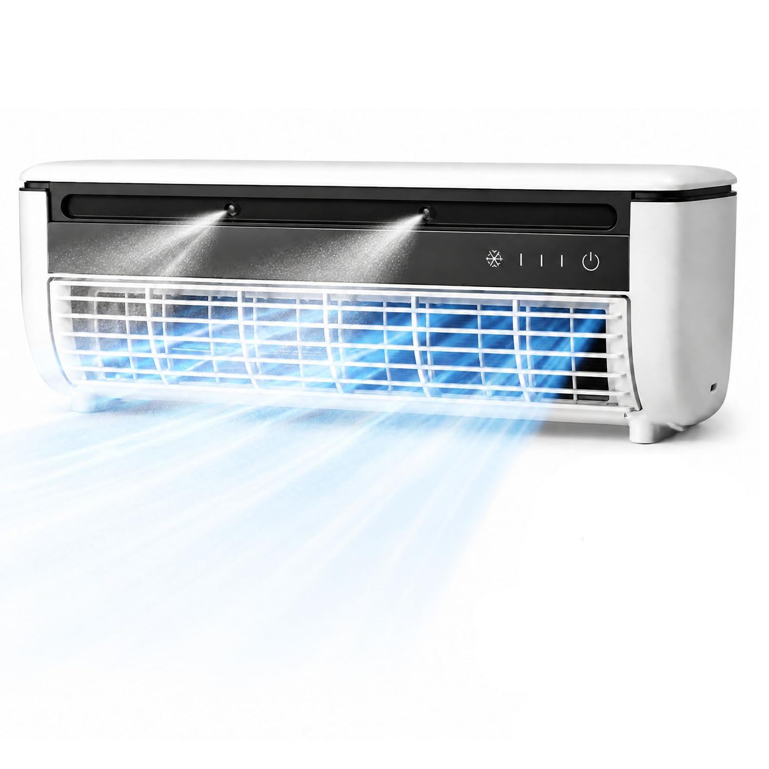 MYFTNP Wall Air Conditioner Cooling Mist Fan, Mini Split Air Conditioner Fan, Ductless Portable Air Conditioners With Remote Control, Speed Cooling Fan White