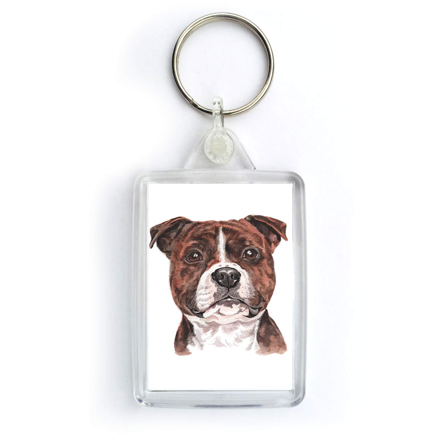 Waggydogz Multicoloured Staffordshire Bull Terrier Dog Keyring (Krg-175)