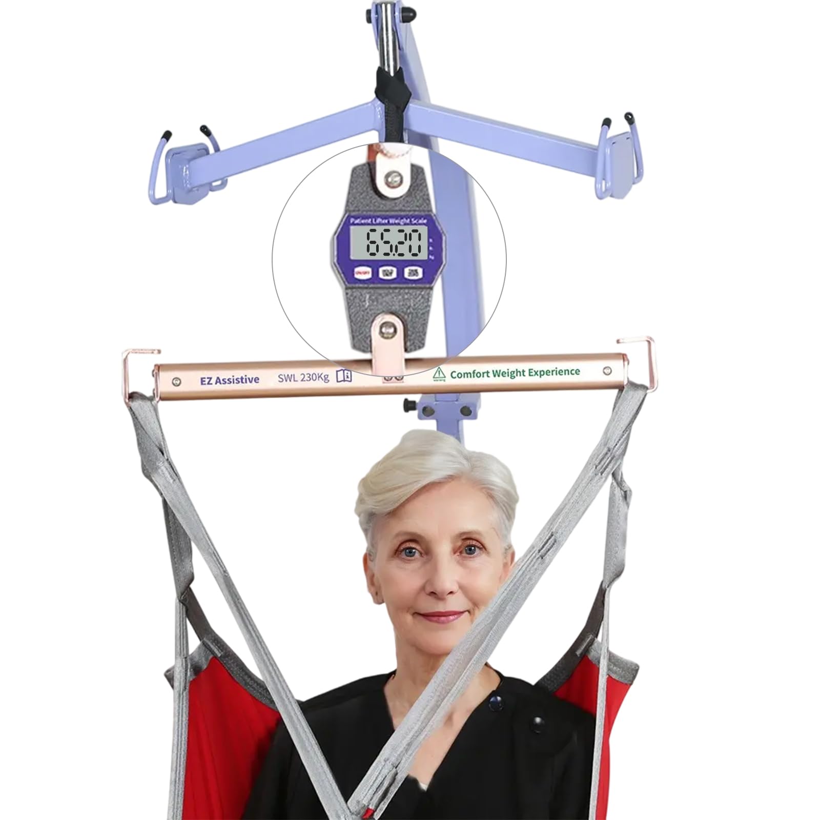 Échelle de Poids Assistée EZ pour Patients Alités, Balance de Levage Universelle pour Hôpital ou Soins à Domicile, Capacité de Charge Sécuritaire 500 LBS