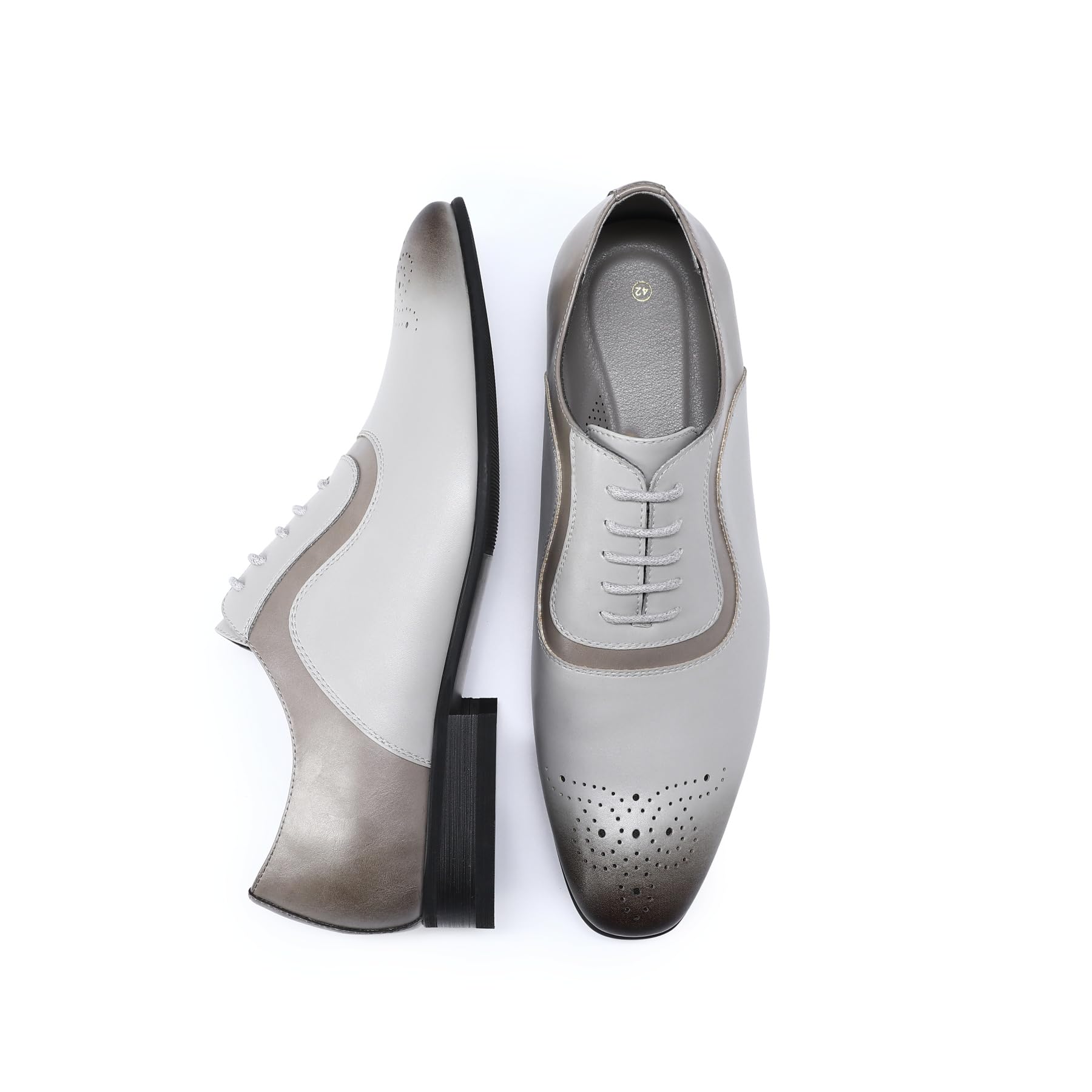 YFFUSHI Zapatos Oxford Brogues Derby Formales con Cordones para Hombre, Zapatos de Vestir Ligeros y cómodos Zapatos de Moda