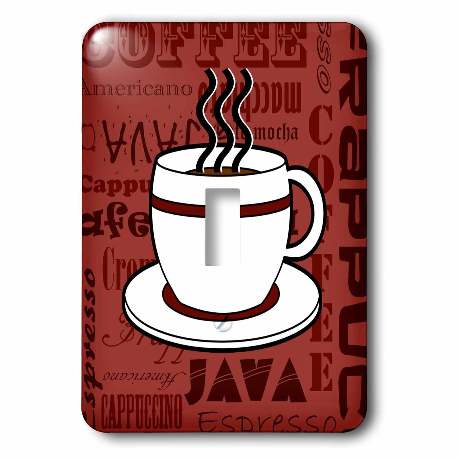 Interruptor de botón 3dRose Lsp_58644_1 con diseño para amante del café en color rojo vibrante
