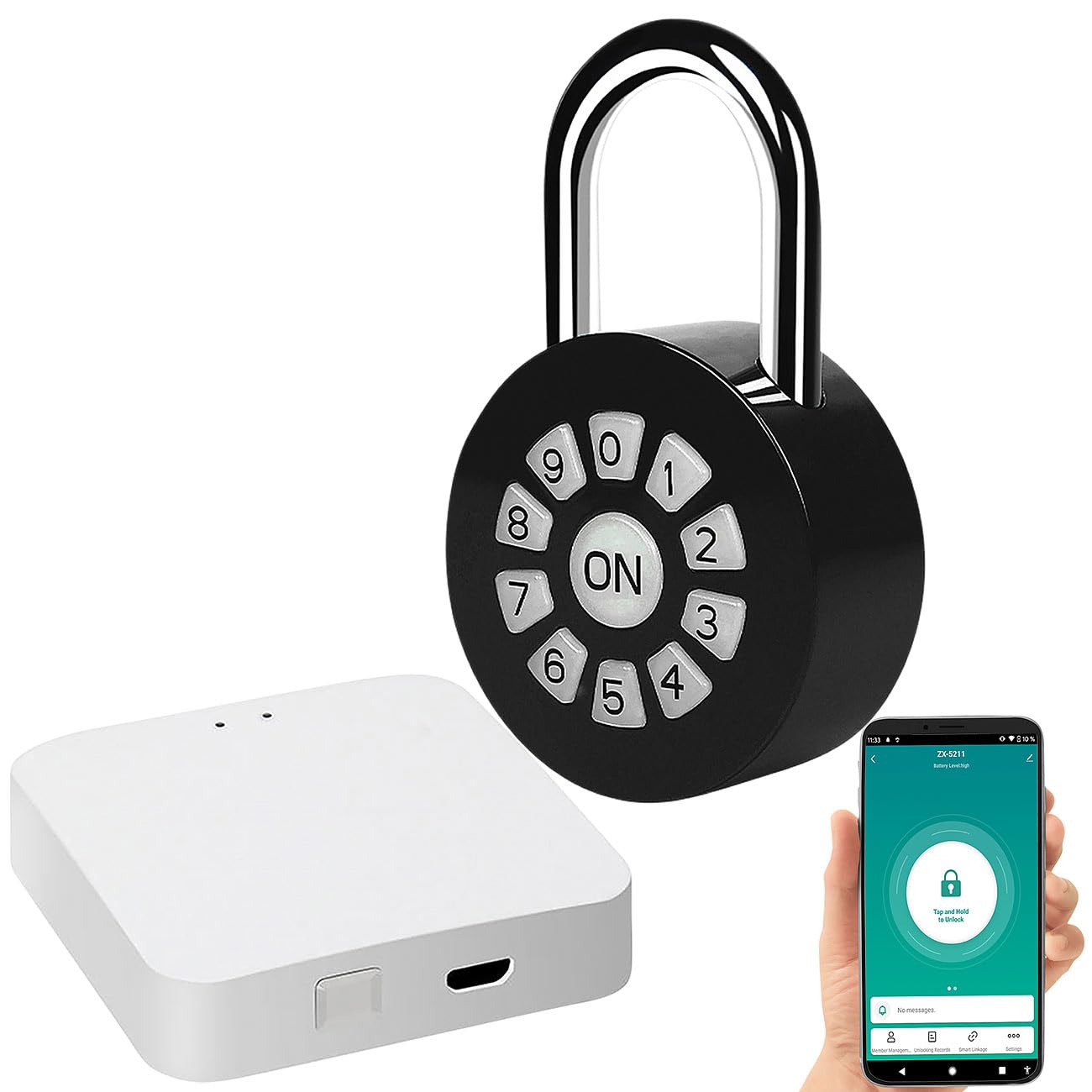 Cadenas en métal avec passerelle WLAN, App, Bluetooth, IP65 [Xcase]