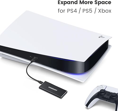 Miniatura 7 de Vansuny Disco duro externo portátil de 2 TB, USB 3.1 Gen2 de hasta 500 MBs, disco duro externo portátil USB C de metal para PC, laptop, teléfonos y