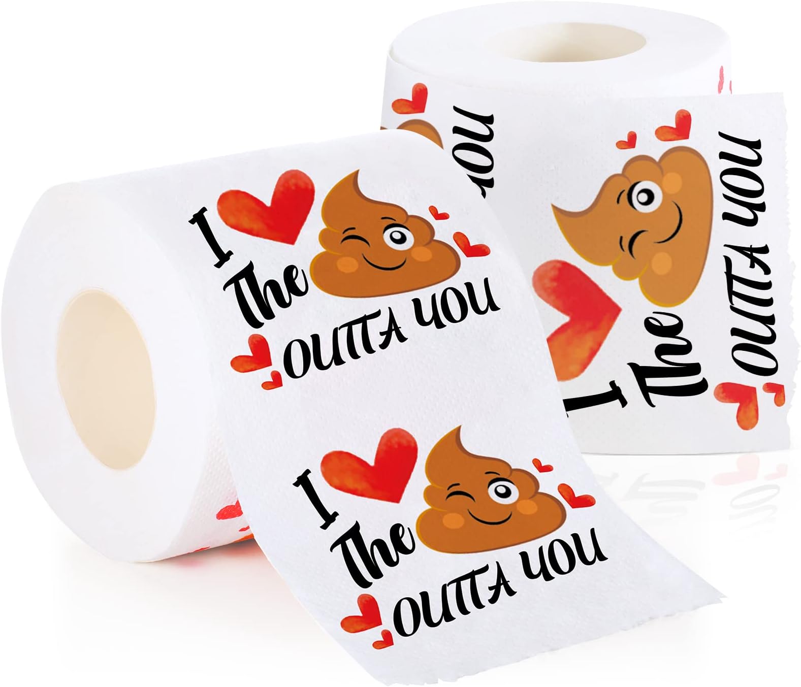 2 Rolls Funny Toilet Paper Romantic Novelty Toilet Paper Heart Funny Gag Gift for Boyfriend Girlfriend Friend Sister on Anniversary, Wedding