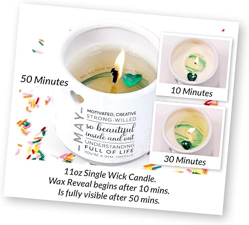 Miniatura 8 de Pavilion - Vela de revelación de cera de 11 onzas, vela de cera de soja natural, aroma a jazmín, vela de piedras preciosas con cristal en el