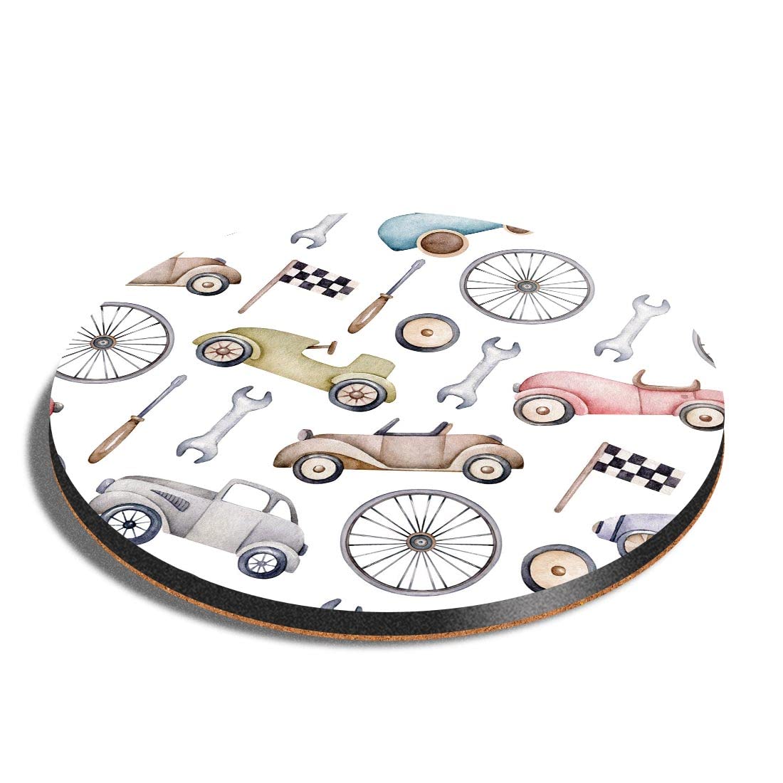 Tappetino Mouse & Sottobicchiere Set-BW-Vintage Rally Auto Da Corsa