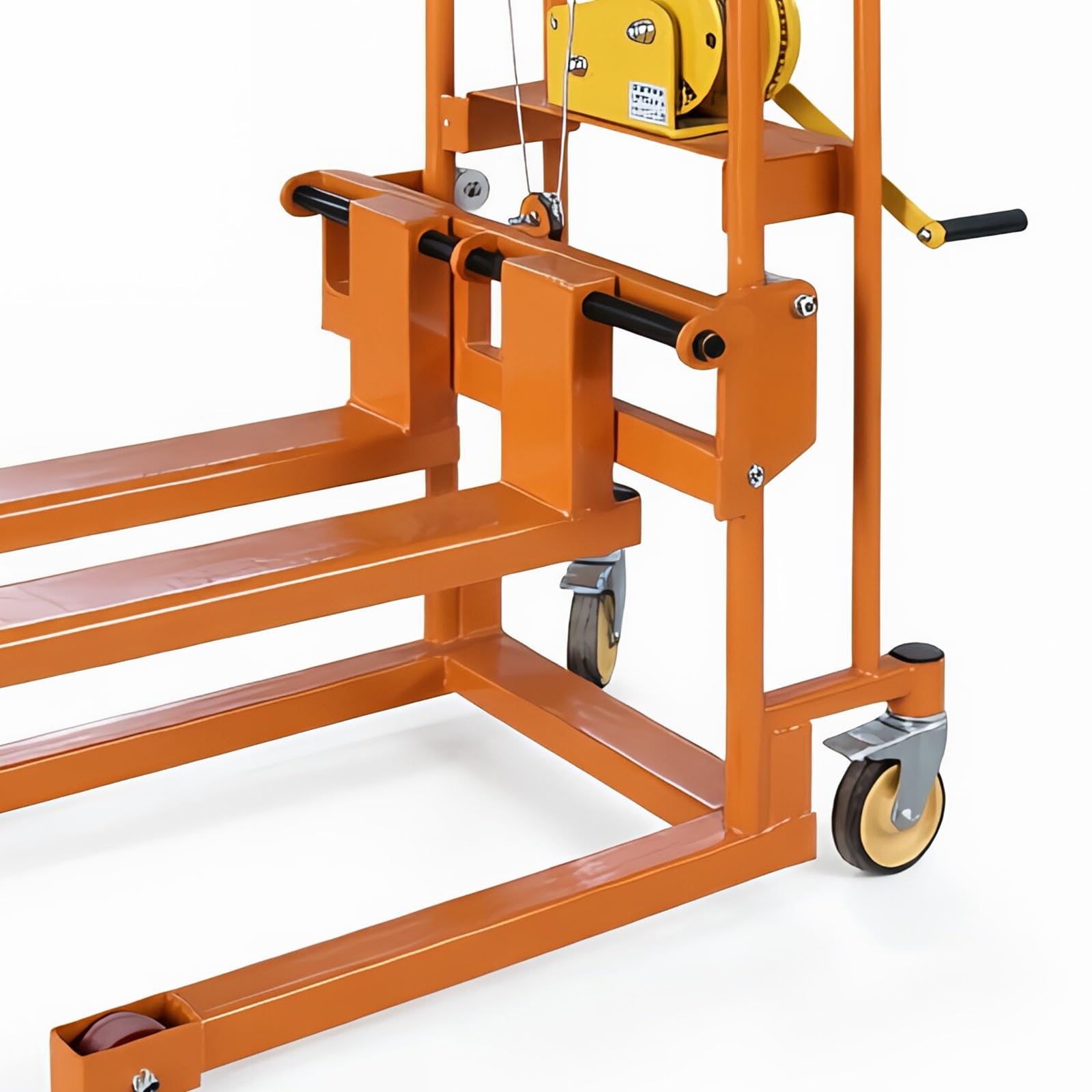 Gabelhubwagen Handkurbel-Stapler, 200 kg, Lenkrolle, Gabelstapler for Werkstatttransport, Laden Lager