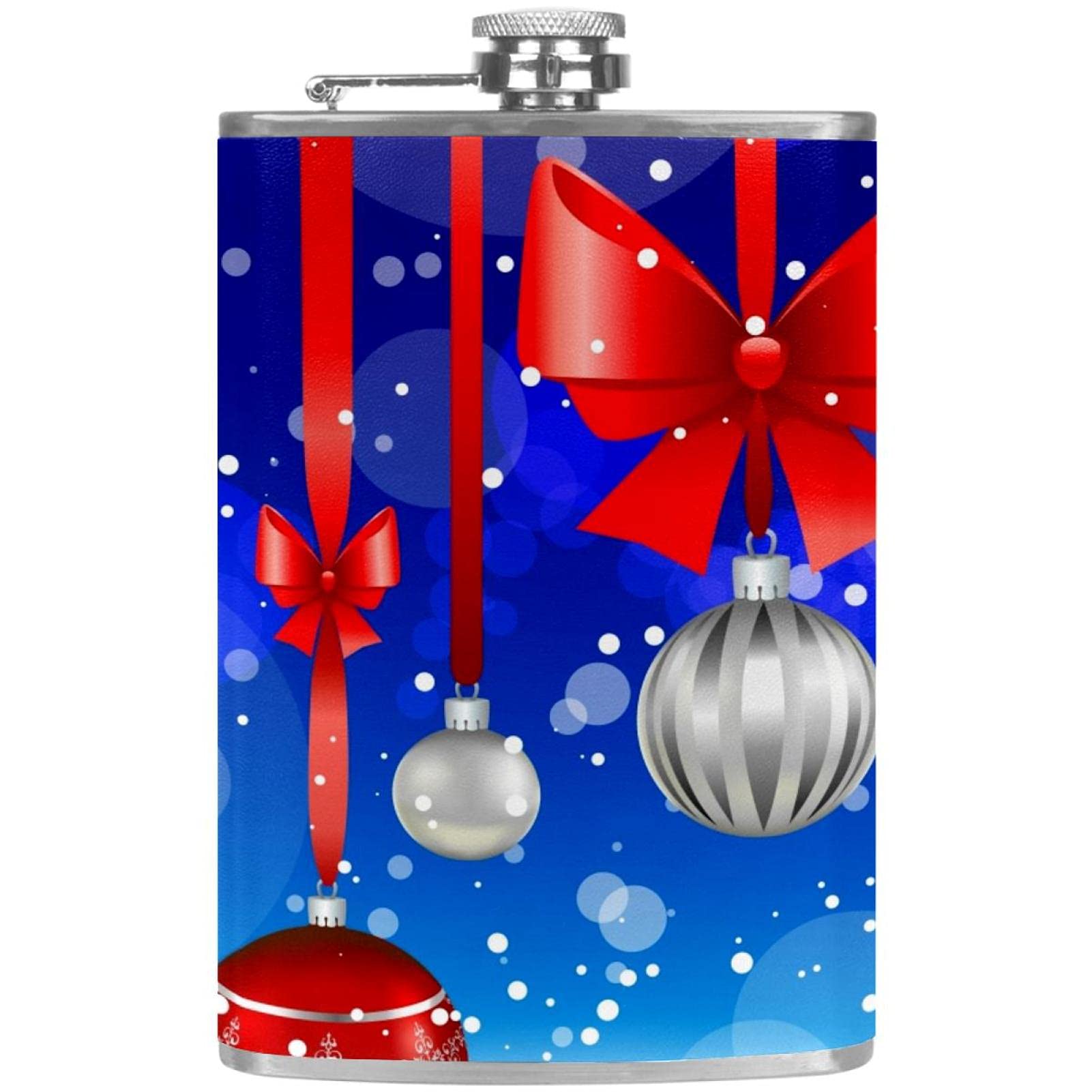 Boule à suspendre flasque pour liqueur et son entonnoir cadeau de Noël