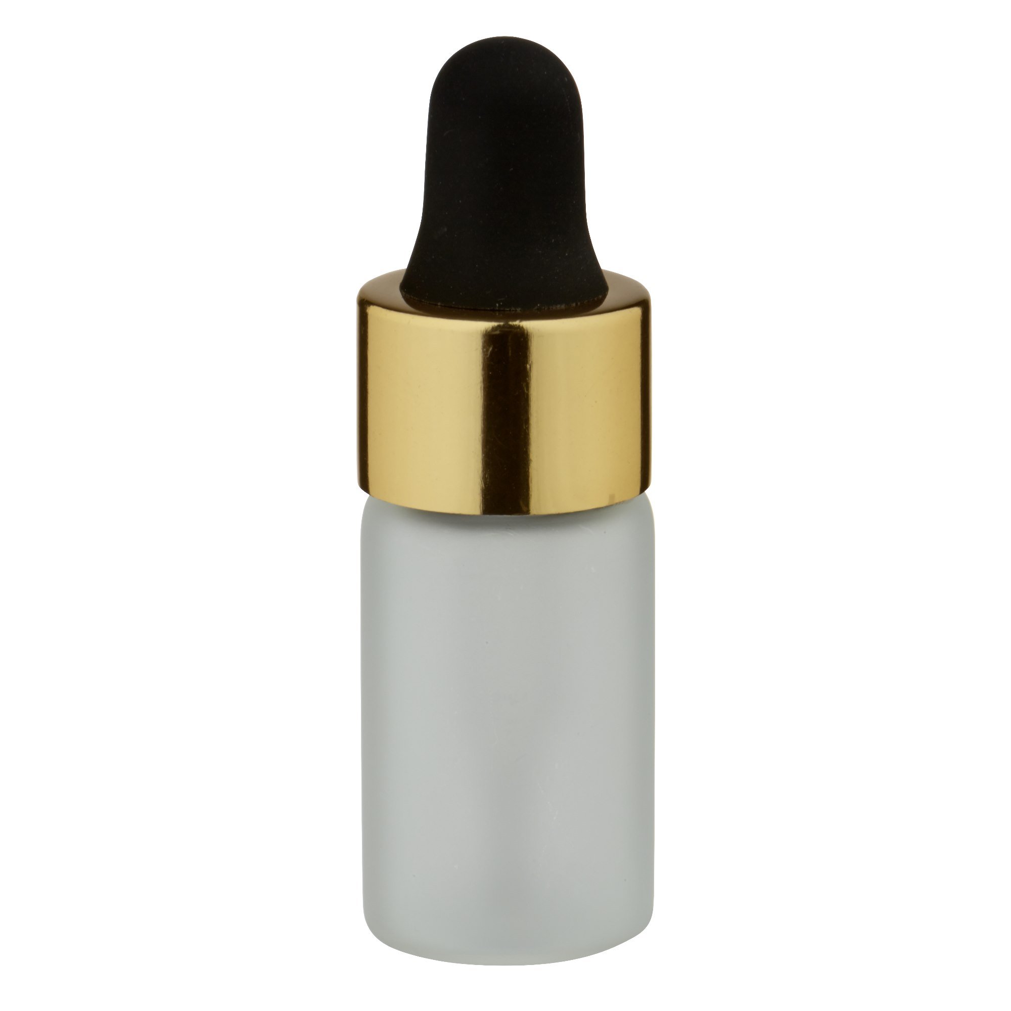 500x Mini Pipettenflasche 3ml aus gefrostetem Glas mit gold/schwarzer Tropfpipette