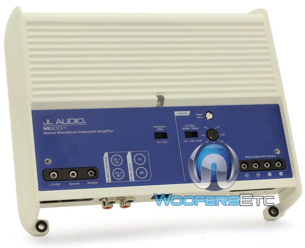 M600/1 - JL Audio Monoblock M Series 600 Watt Marine Class D Amplifier