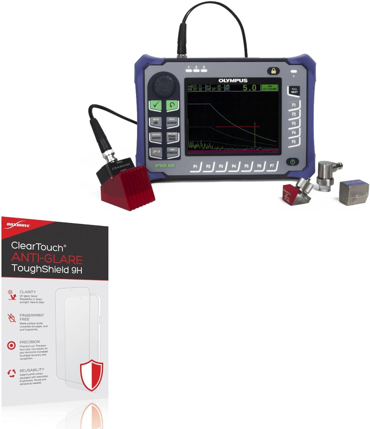 BoxWave Screen Protector Compatible with Olympus IMS EPOCH 650 - ClearTouch Anti-Glare ToughShield 9H (2-Pack), Anti-Glare 9H Tough Flexible Film Screen Protector