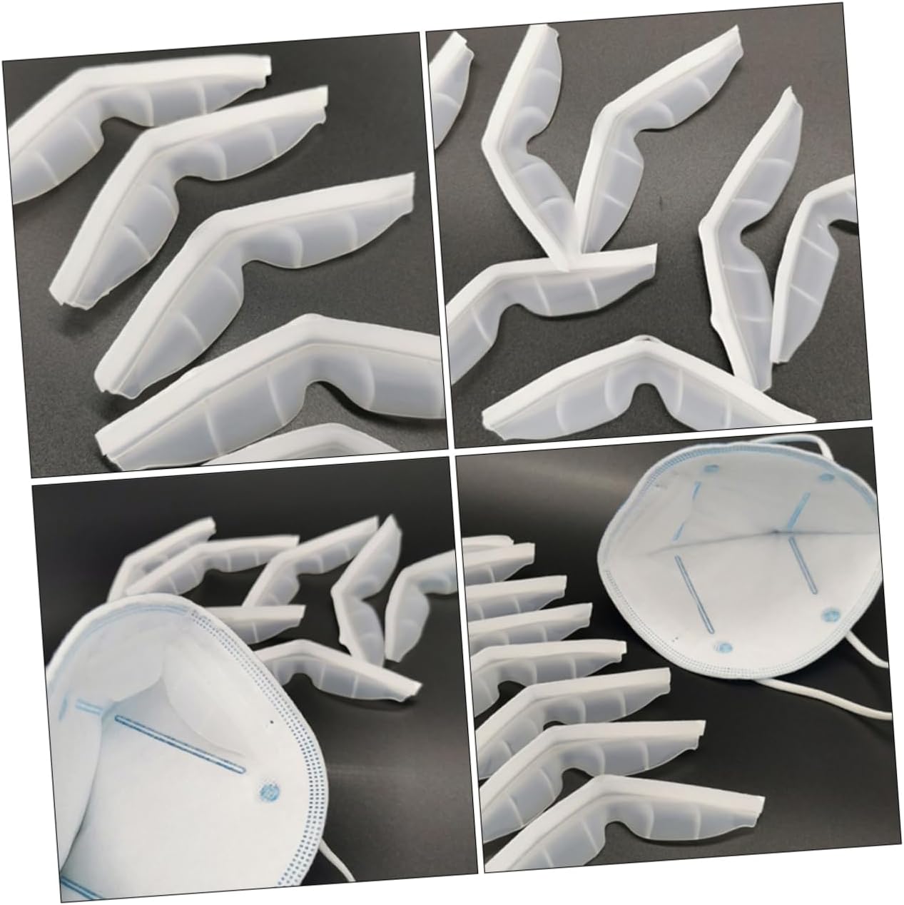 Uonlytech 20pcs Silicone Nose Pads for Masks Self-Adhesive Nose Strips Comfortable Seal Cushion for Breathable Face Masks Bridge Support for Adults and and
