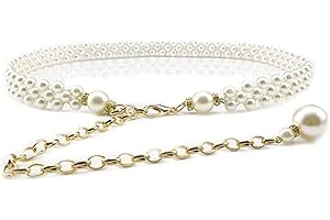 Women's 100cm Pearl Waist Chain Belt for Formal Dress