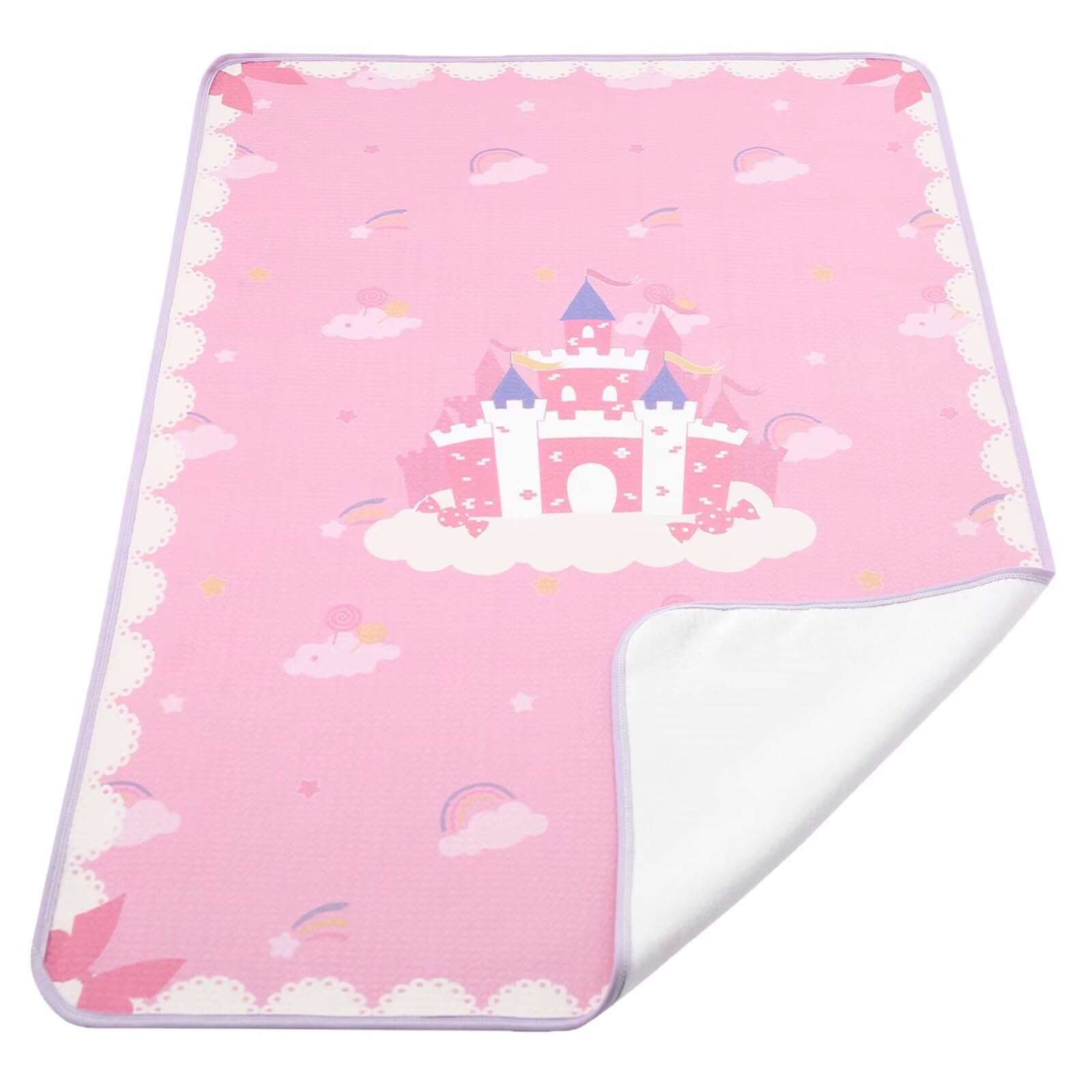 Landofgenie Übergroßes Wasserdichte Wickelunterlage 80x120cm Waschbar Wiederverwendbar Changing Mat - Candy Castle